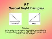 9.7 Special Right Triangles