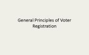 General Principles of Voter Registration