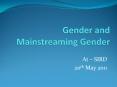Gender and Mainstreaming Gender PowerPoint PPT Presentation
