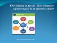 ERP Solution in Kuwait - How to improve Business Goals in an effective Manner PowerPoint PPT Presentation