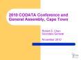 2010 CODATA Conference and General Assembly, Cape Town PowerPoint PPT Presentation