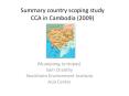 Summary country scoping study CCA in Cambodia (2009) PowerPoint PPT Presentation