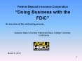 Federal Deposit Insurance Corporation  PowerPoint PPT Presentation