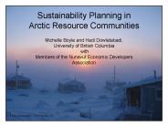 Sustainability Planning in Arctic Resource Communities