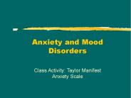Anxiety and Mood Disorders