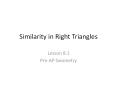 Similarity in Right Triangles PowerPoint PPT Presentation