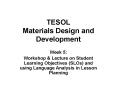 TESOL Materials Design and Development PowerPoint PPT Presentation