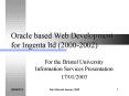 Oracle based Web Development for Ingenta ltd (2000-2002) PowerPoint PPT Presentation