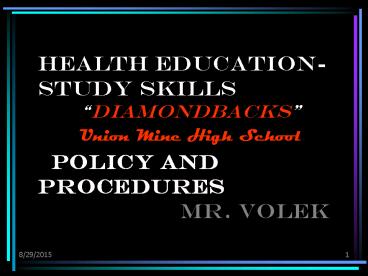 Health Education- STUDY SKILLS 