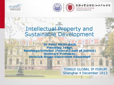 Intellectual Property and Sustainable Development