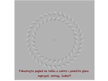 Fokusirajte pogled na tocku u centru i pomicite glavu