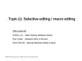 Topic (i): Selective editing / macro editing PowerPoint PPT Presentation