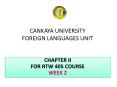 CANKAYA UNIVERSITY FOREIGN LANGUAGES UNIT PowerPoint PPT Presentation