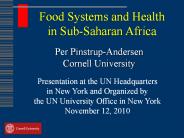 Food Systems and Health