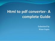 Html to pdf converter- A complete Guide