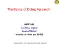 The Basics of Doing Research PowerPoint PPT Presentation