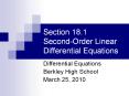 Section 18.1 Second-Order Linear Differential Equations PowerPoint PPT Presentation