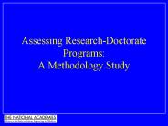 Assessing Research-Doctorate Programs:  A Methodology Study