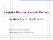 Logistics Decision Analysis Methods