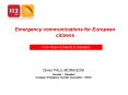 Emergency communications for European citizens PowerPoint PPT Presentation