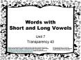 Words with Short and Long Vowels PowerPoint PPT Presentation