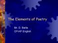 The Elements of Poetry PowerPoint PPT Presentation