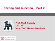 Sorting and selection 
