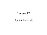 Lecture 17  Factor Analysis