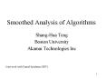 Smoothed Analysis of Algorithms PowerPoint PPT Presentation
