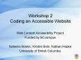 Workshop 2 Coding an Accessible Website PowerPoint PPT Presentation