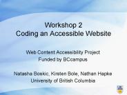 Workshop 2 Coding an Accessible Website