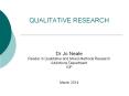 QUALITATIVE RESEARCH PowerPoint PPT Presentation