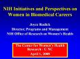 NIH Initiatives and Perspectives on Women in Biomedical Careers PowerPoint PPT Presentation