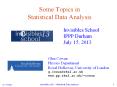 Some Topics in Statistical Data Analysis PowerPoint PPT Presentation
