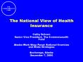 The National View of Health Insurance PowerPoint PPT Presentation