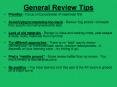 General Review Tips PowerPoint PPT Presentation