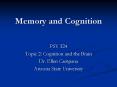 Memory and Cognition PowerPoint PPT Presentation