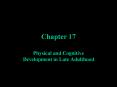 Physical and Cognitive Development in Late Adulthood PowerPoint PPT Presentation