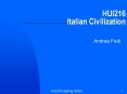 HUI216 Italian Civilization PowerPoint PPT Presentation