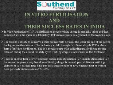 ivf success rate and its procedure in india