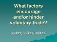 What factors encourage and/or hinder voluntary trade? PowerPoint PPT Presentation