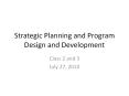 Strategic Planning and Program Design and Development PowerPoint PPT Presentation