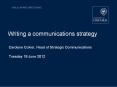 Writing a communications strategy PowerPoint PPT Presentation