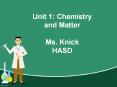 Unit 1: Chemistry and Matter  Ms. Knick HASD PowerPoint PPT Presentation
