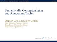 Semantically Conceptualizing and Annotating Tables