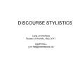 DISCOURSE STYLISTICS PowerPoint PPT Presentation