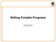 Writing Portable Programs