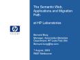 The Semantic Web, Applications and Migration Path  at HP Laboratories PowerPoint PPT Presentation
