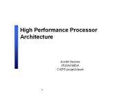 High Performance Processor Architecture