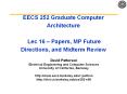 EECS 252 Graduate Computer Architecture  Lec 16  PowerPoint PPT Presentation